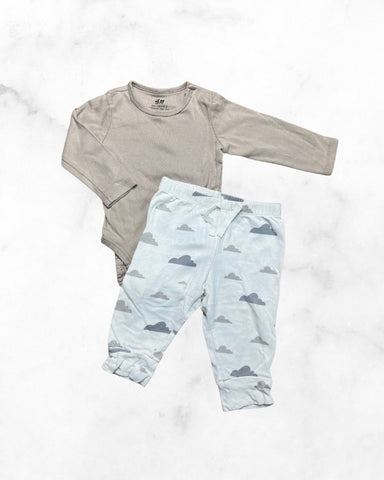 gap/h&m ♡ 6-12 mo ♡ grey cloud jogger set