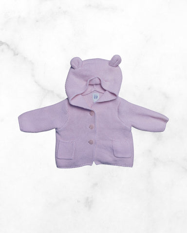 gap ♡ 3-6 mo ♡ pale pink knit bear hoodie