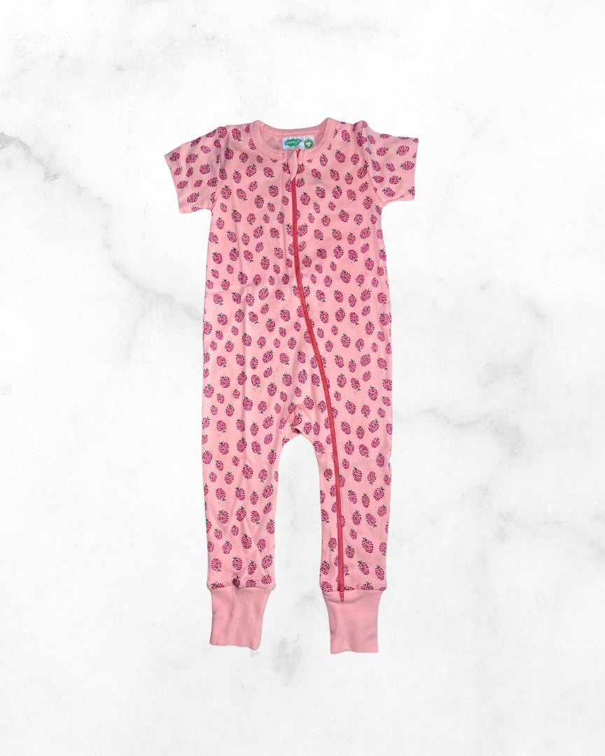parade organics ♡ 2t ♡ salmon raspberry sleep romper