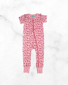 parade organics ♡ 2t ♡ salmon raspberry sleep romper