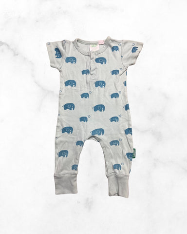 parade organics ♡ 6-12 mo ♡ short sleeve elephant romper