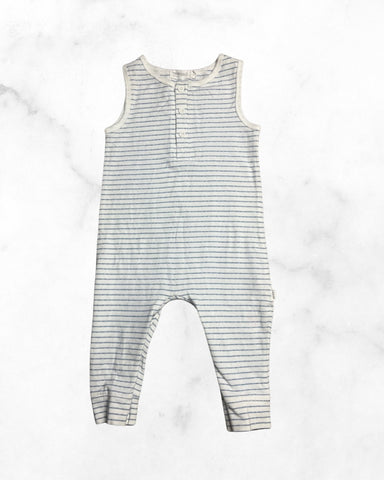 miles ♡ 9 mo ♡ striped blue stitch henley tank romper