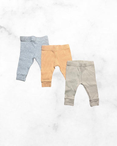 zara ♡ 1-3 mo ♡ pale orange ribbed slim pants bundle