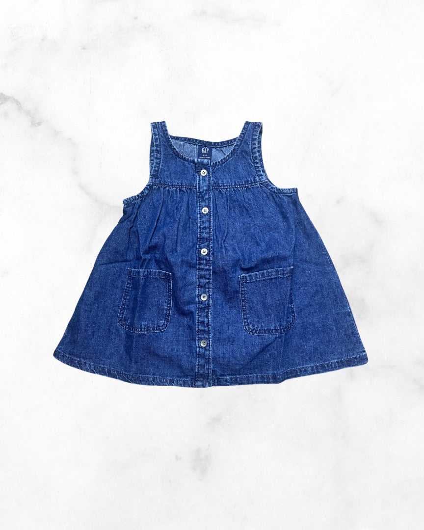 gap ♡ 6-12 mo ♡ button up denim tank dress