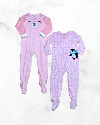 carters ♡ 3t ♡ pink fleece sleeper bundle