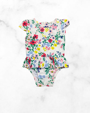 gap ♡ 0-6 mo ♡ floral one piece ruffle swim suit