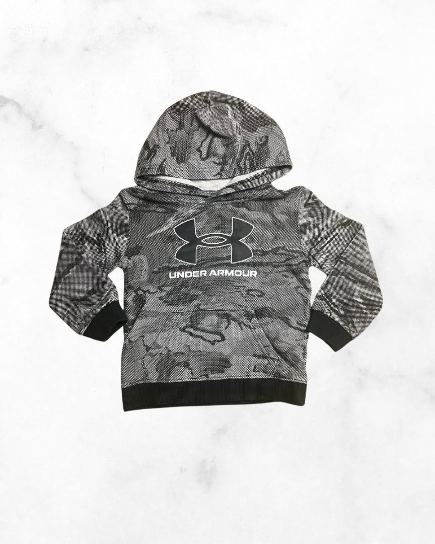 under armour ♡ 4t ♡ black rival fleece big logo camo hoodie