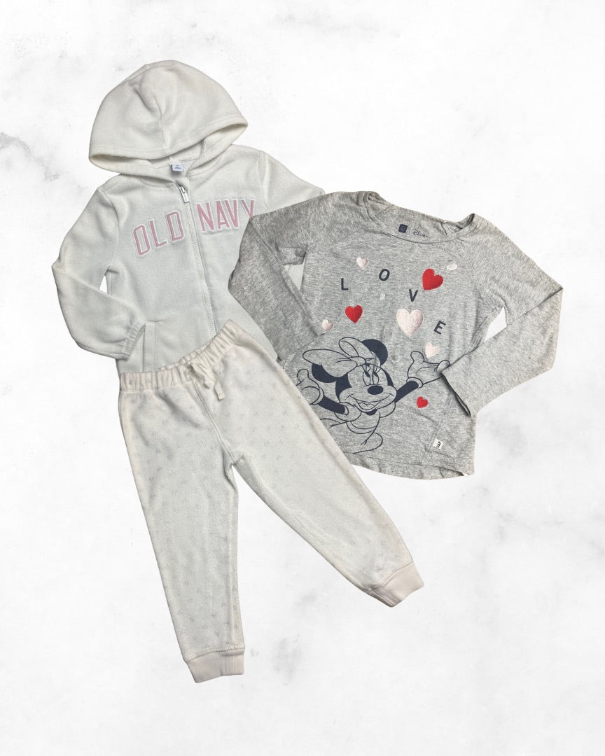 gap x disney/old navy ♡ 4t ♡ minnie mouse heart fleece set