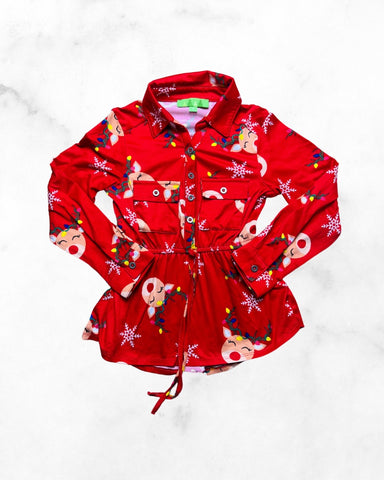 unknown ♡ 4t ♡ reindeer cinch waist dress