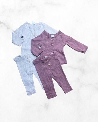 h&m ♡ 2-4 mo ♡ 2-piece ribbed long sleeve set bundle