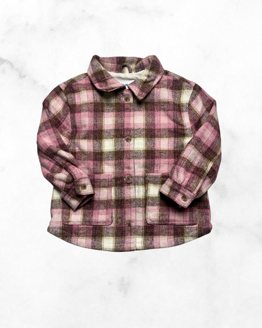 old navy ♡ 4t ♡ pink soft brushed plaid jacket