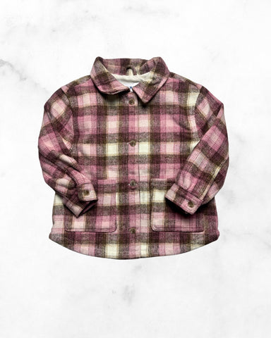 old navy ♡ 4t ♡ pink soft brushed plaid jacket