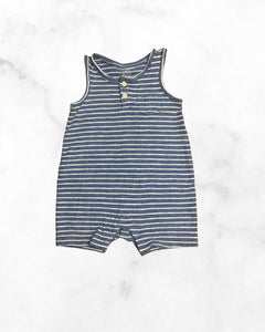 gap ♡ 6-12 mo ♡ striped tank henley romper w/pocket