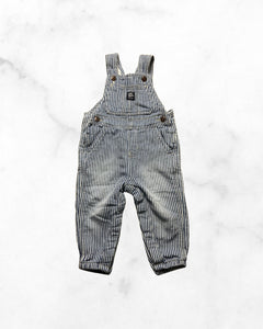 baby b'gosh ♡ 12 mo ♡ striped cuffed overalls
