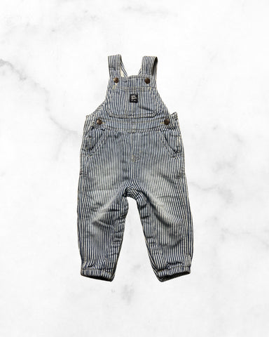 baby b'gosh ♡ 12 mo ♡ striped cuffed overalls