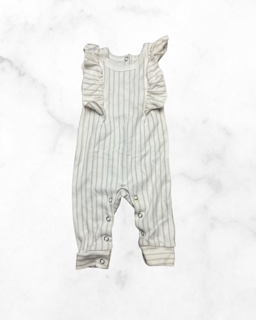 pehr ♡ 0-3 mo ♡ marigold stripes away sleeveless ruffle romper