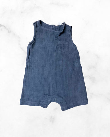 firsts by petit lem ♡ 12 mo ♡ lightweight grey tank romper