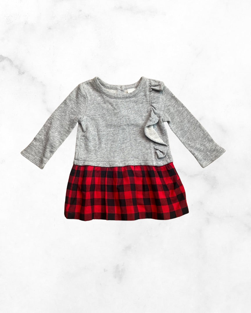 gap ♡ 12-18 mo ♡ buffalo plaid peplum dress