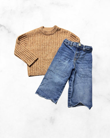 zara ♡ 12-18 mo ♡ orange knit & flare jean set