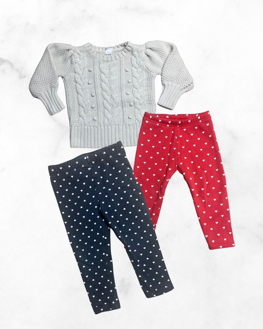 gap ♡ 2t ♡ knit sweater & heart bundle