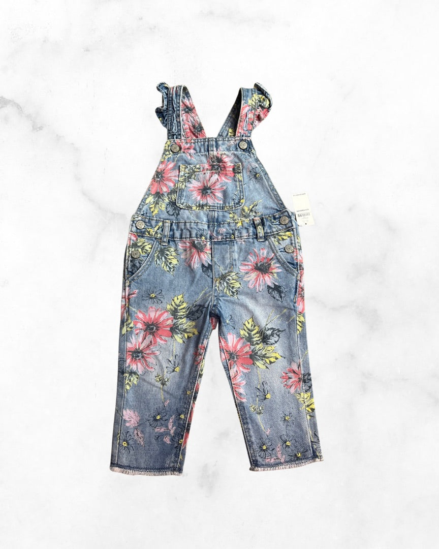 gap ♡ 18-24 mo ♡ floral denim overalls