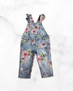 gap ♡ 18-24 mo ♡ floral denim overalls