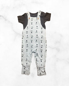 gagou tagou/h&m ♡ 6-12 mo ♡ dot cotton overall set