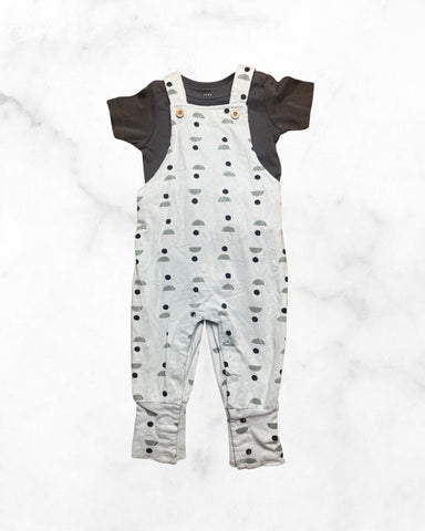 gagou tagou/h&m ♡ 6-12 mo ♡ dot cotton overall set