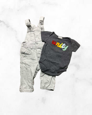 gap/rabbit & bear ♡ 6-12 mo ♡ unity overall set