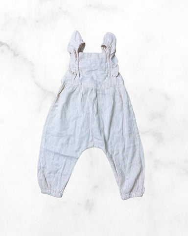 zara ♡ 6-9 mo ♡ striped muslin overalls