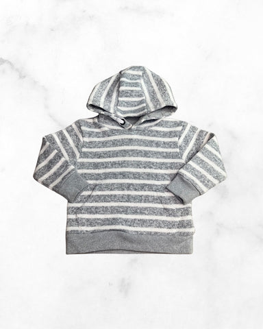 unknown ♡ 12-18 mo ♡ grey/white striped hoodie