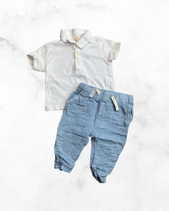 zara ♡ 6-9 mo ♡ polo & chambray set