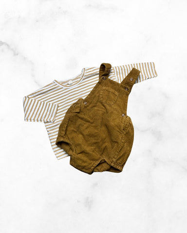 the simple folk/quincy mae ♡ 9-12 mo ♡ caramel chord overall set