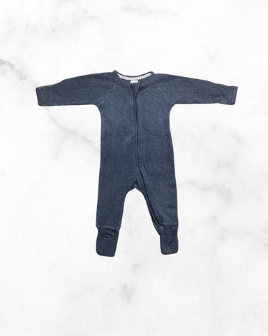 bonds ♡ 3-6 mo ♡ dark blue terry zip wondersuit