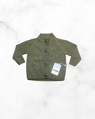 nooks ♡ 6-12 mo ♡ olive merino wool cardigan
