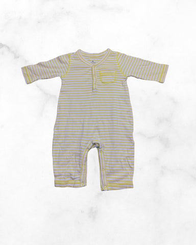 gap ♡ 0-3 mo ♡ yellow striped henley romper