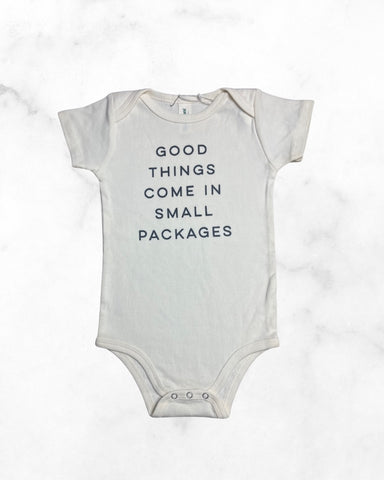 gladfolk ♡ 12-18 mo ♡ cream good things come in small packages bodysuit
