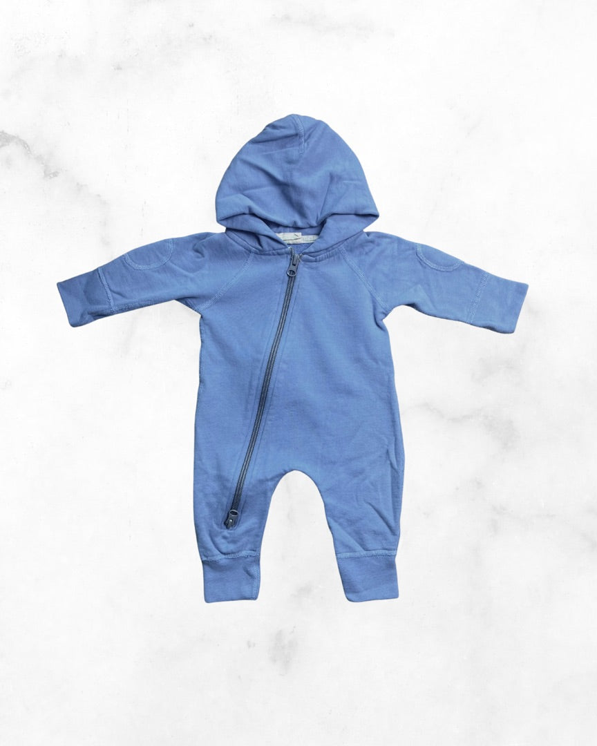 sapling organic ♡ 0-3 mo ♡ terry zip hooded romper