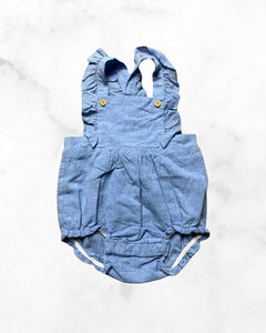 h&m ♡ nb ♡ denim chambray bubble overalls