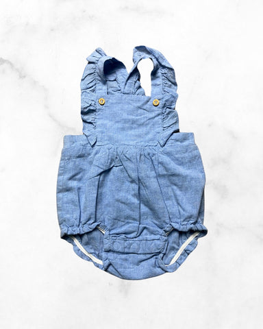 h&m ♡ nb ♡ denim chambray bubble overalls