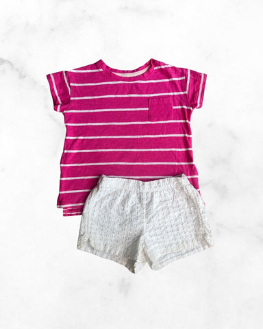 old navy/gap ♡ 4t ♡ pink striped tee & short set