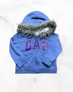 gap ♡ 4t ♡ big logo sherpa lined fur trim zip up