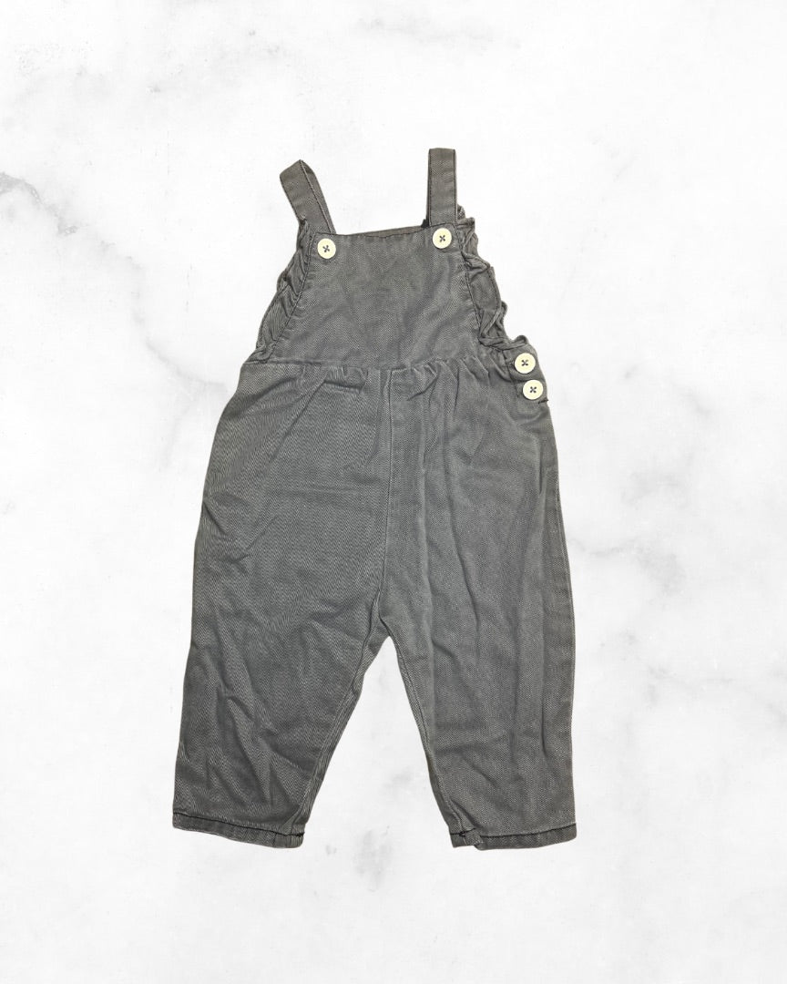 zara ♡ 18-24 mo ♡ grey ruffle overalls