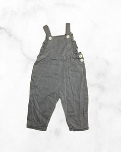 zara ♡ 18-24 mo ♡ grey ruffle overalls
