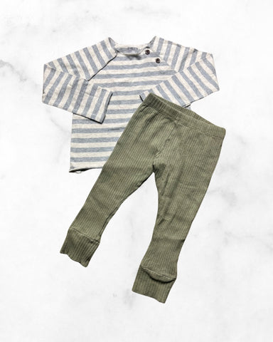 gymboree/the simple folk ♡ 18-24 mo ♡ striped long sleeve & ribbed legging set