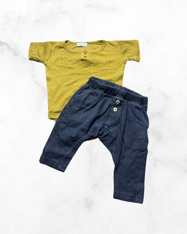 h&m/jamie kay ♡ 0-6 mo ♡ mustard henley & harem jogger