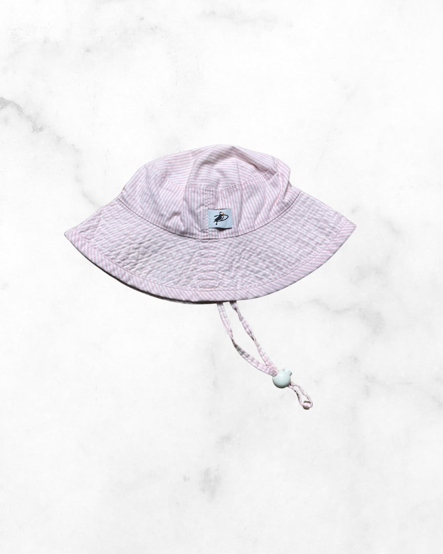 puffin gear ♡ 6-12 mo ♡ pink striped wide brim sun hat