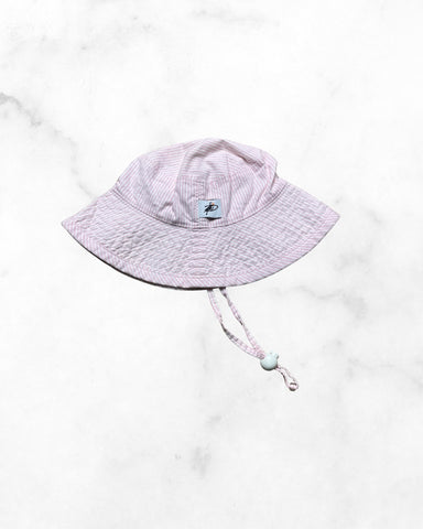 puffin gear ♡ 6-12 mo ♡ pink striped wide brim sun hat