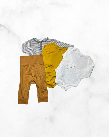 h&m/gap ♡ 4-6 mo ♡ mustard & striped bundle