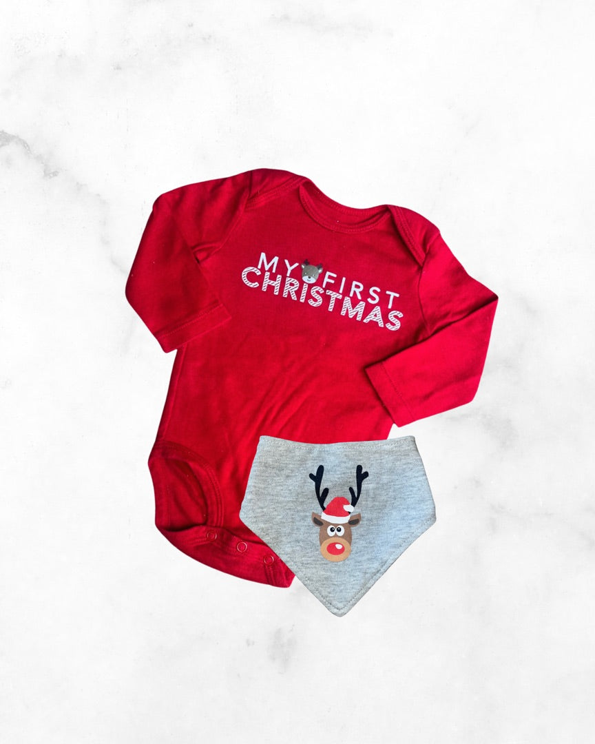 carters ♡ 6 mo ♡ my 1st christmas bodysuit & bib